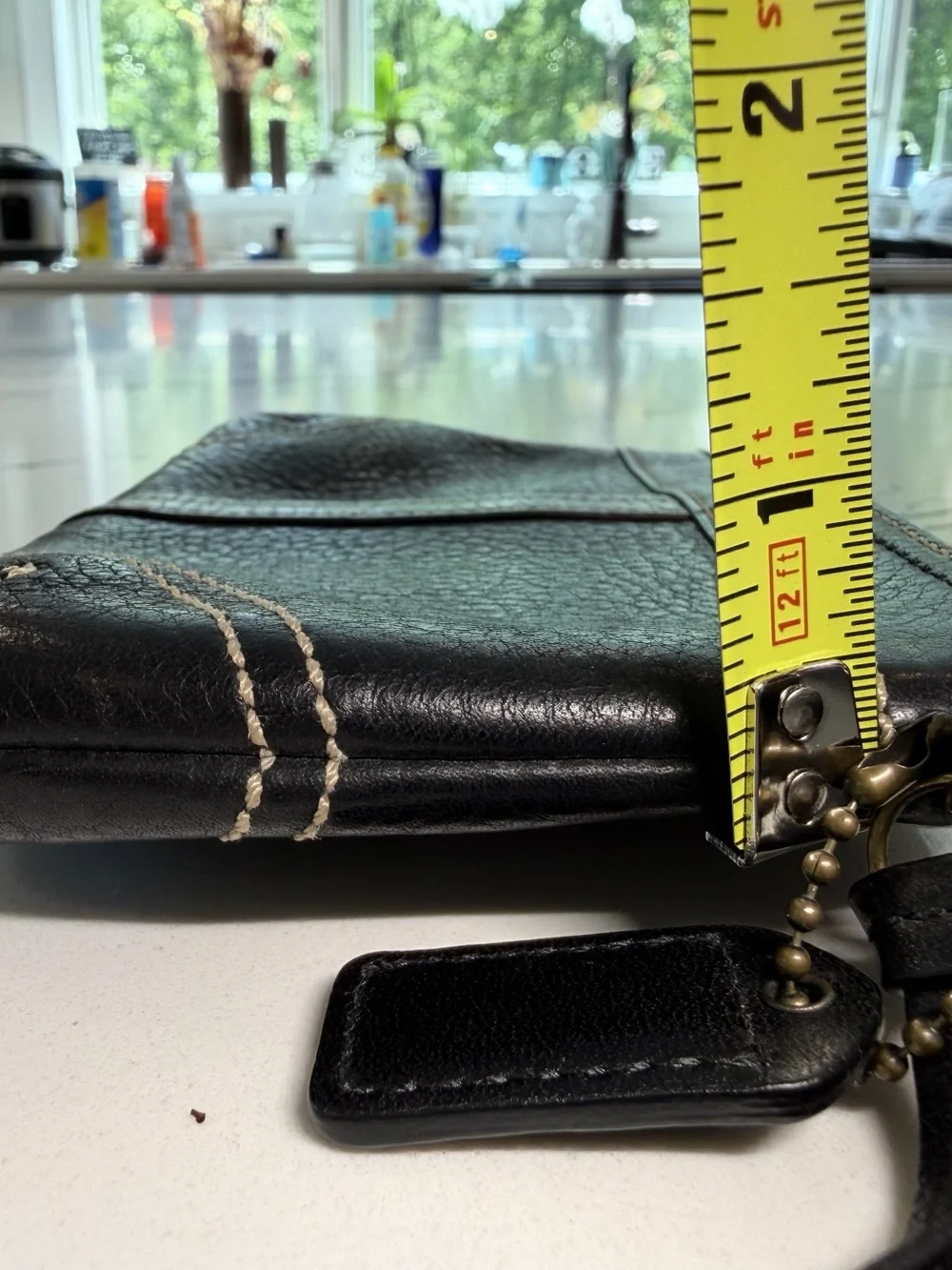 Coach Black Leather Wristlet with Brass Eyelet Lace Detail - Picture 14 of 16